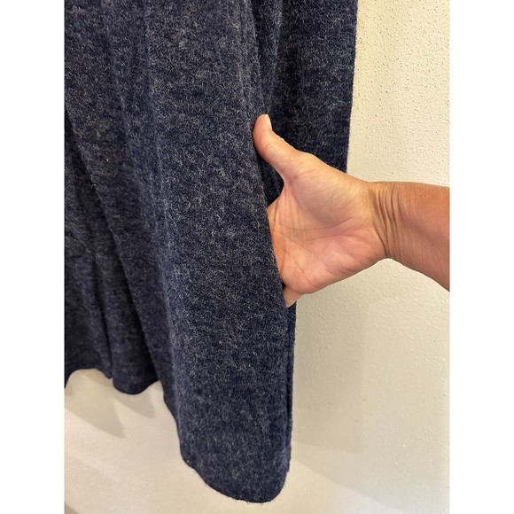 Altar’d State Ruffle Button Down Blue Sweater Cardigan Dress Small Side Pockets - Picture 12 of 16